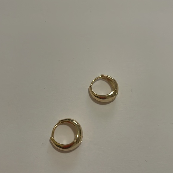 & Other Stories Chunky Gold Plated Mini Hoop Earrings— New! - Picture 3 of 5